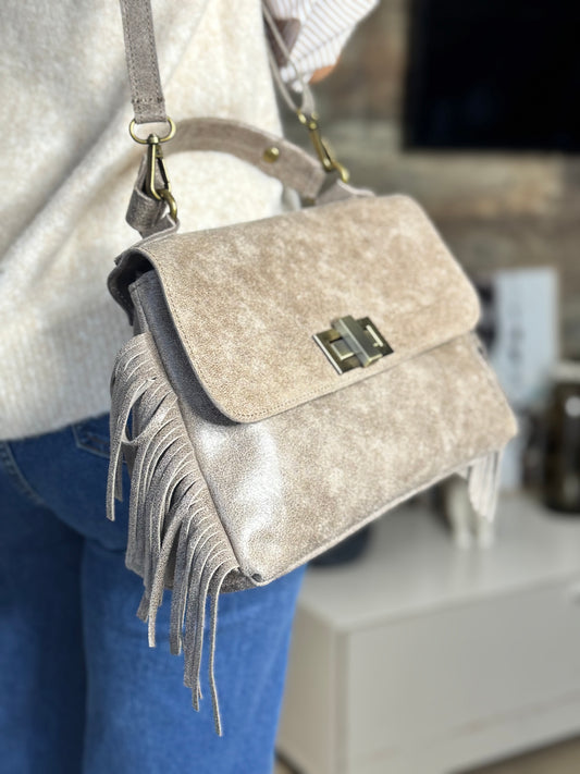 Sac cuir Romy taupe