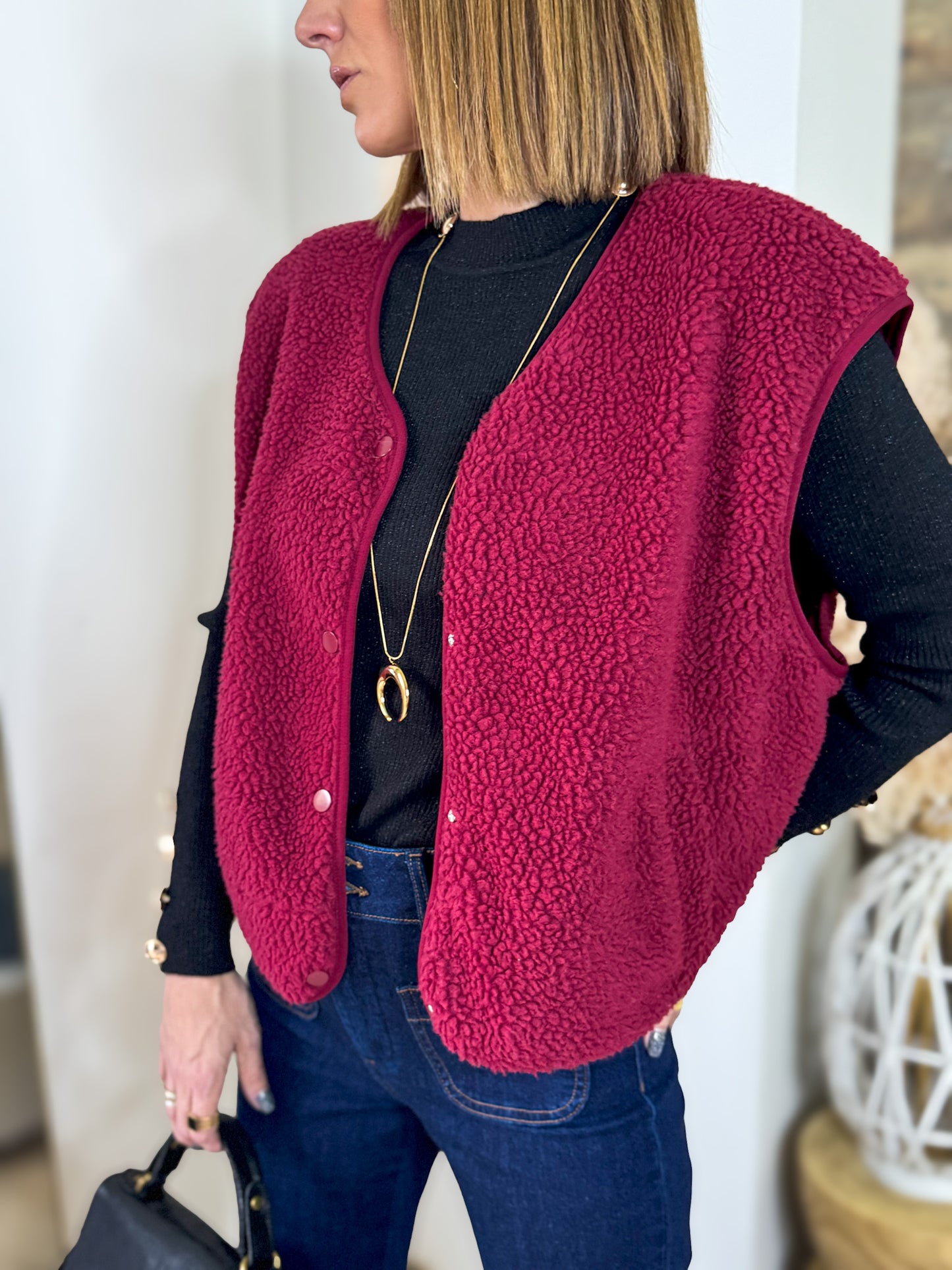 Gilet Aline bordeaux